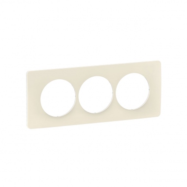 Plaque de finition - 3 Postes - Entraxe 57 mm - Blanc amande - Legrand C�liane CP1107