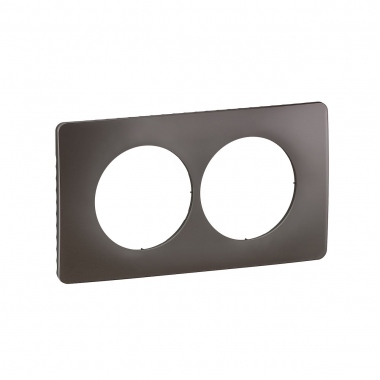 Plaque de finition - 2 Postes - Entraxe 57 mm - Gris cendre - Legrand C�liane CP1006