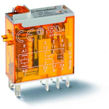 Relais - 2 Contacts - 8A - 12 Volts DC - Indicateur M�canique - Finder 465290120040