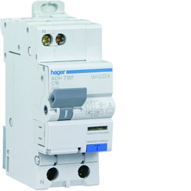 Disjoncteur diff�rentiel 16A 3Ka 30mA Type AC bi-polaire Hager vis-vis
