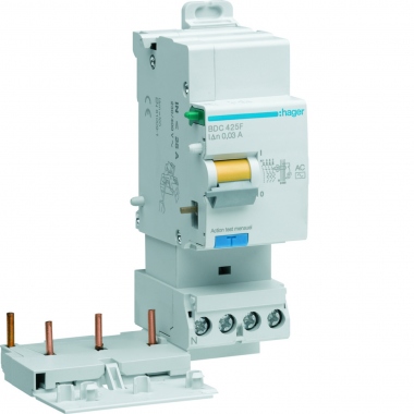 Bloc diff�rentiel - 3 Phases + Neutre - 40A - 30 mA - Type AC - Hager BDC440F