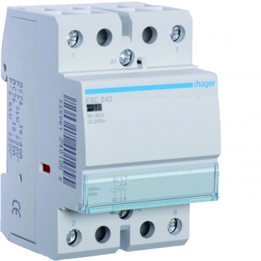 Contacteur Modulaire Tertiaire - 40A - 2 Contacts NF - 230V - Hager ESC240