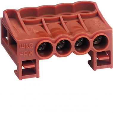 Borniers Phases - Arriv�e - Cages A vis 4 x 25 mm� - Hager KN04P