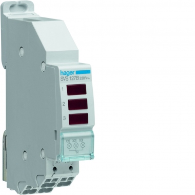 Voyant Modulaire � LED - 230V - Rouge - Triple - Sans Vis - Hager SVS127B