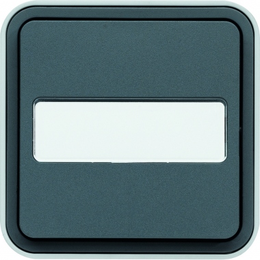 Bouton poussoir lumineux porte �tiquette NO 10A Hager Cubyko complet saillie gris