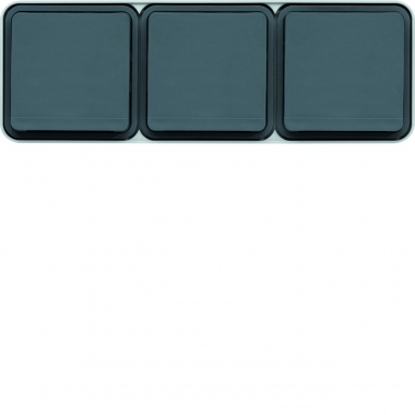 Prise de courant 2P+T triple horizontale 16A Hager Cubyko compl�te saillie grise