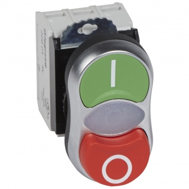 Bloc complet lumineux double touche 1NO + 1NF 230V