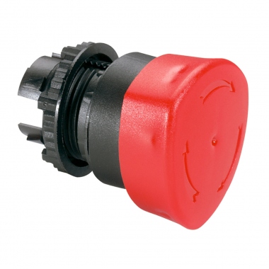 T�te non lumineuse coup de poing coupure d'urgence Pousser / Tourner - Rouge