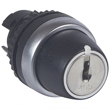 T�te non lumineuse bouton tournant � cl� 3 positions droite et gauche