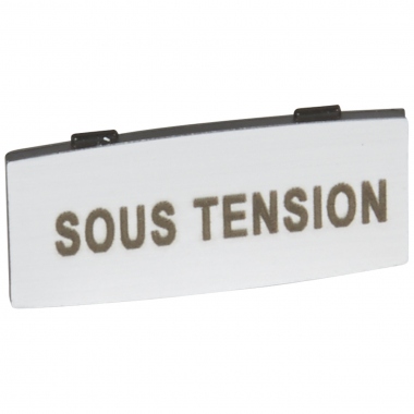 Etiquette Legrand Osmoz aluminium avec texte SOUS TENSION - Petit mod�le