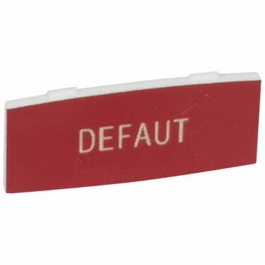 Etiquette Legrand Osmoz aluminium avec texte DEFAUT rouge - Petit modle