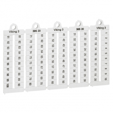 Rep�re pas de 6 - Chiffre de 1 � 100 - Horizontale - Lot de 100