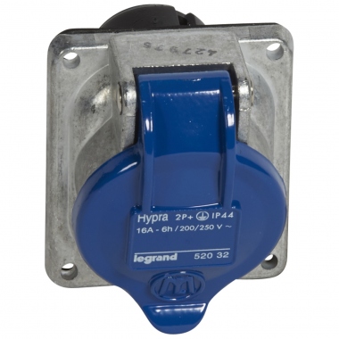 Prise tableau 16 Amp�res 2P+T IP44 bleu - Legrand Hypra 52032