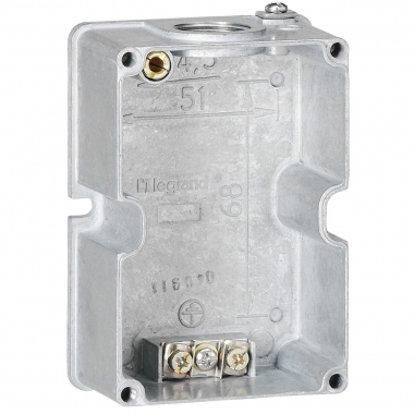 Boitier m�tal Hypra pour prise inclin�e 2P+T 16 Amp�res