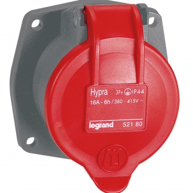 Prise tableau - 16 Amp�res - 3P+T - IP44 - Rouge TD ML - Legrand Hypra 052180