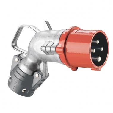 Fiche coud�e - M�le - 16 Amp�res - 3P+T - IP44 - Rouge - Legrand Hypra 52273