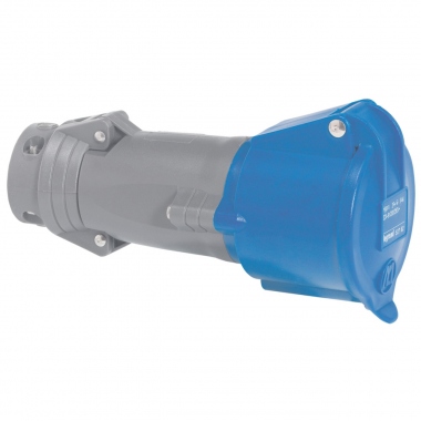 Prise droite femelle 32 Amp�res 2P+T IP44 bleu - Legrand Hypra 052782