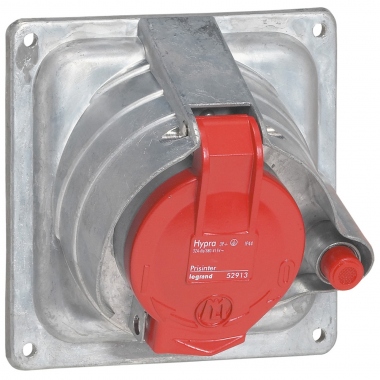 Prisinter fixe 32 Amp�res 3P+T IP44 rouge - Legrand Hypra 52913