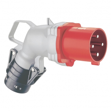 Fiche coud�e - M�le - 63 Amp�res - 3P+T - IP44 - Rouge - Legrand Hypra 053873