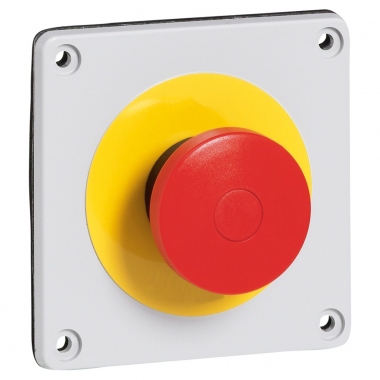 Plaque avec arr�t d'urgence Osmoz IP66 - Pour coffret P17 - Legrand 057740