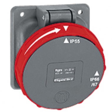 Prise tableau - 125 Amp�res - 3P+T - IP55 - Bleu - Legrand Hypra 059512