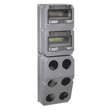 Coffret pr� perc� 6 prises 16A ou 32A avec rail 2 x 9 modules - Legrand 59848