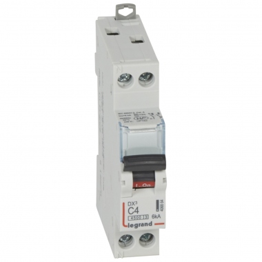 Disjoncteur 4A 6kA courbe C phase neutre Legrand DX3 Vis / vis