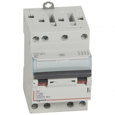 Disjoncteur 20A 6kA courbe C t�trapolaire Legrand DX3 Vis / Vis
