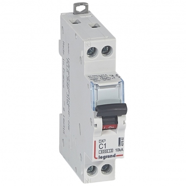 Disjoncteur 1A 10kA courbe C phase neutre Legrand DX3 Vis / Vis
