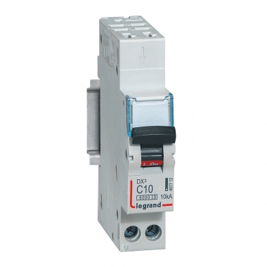 Disjoncteur 10A 10kA courbe C phase neutre Legrand DX3 Auto / Vis