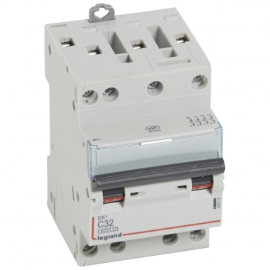 Disjoncteur 32A 10kA courbe C t�trapolaire Legrand DX3 Vis / Vis - 3 modules