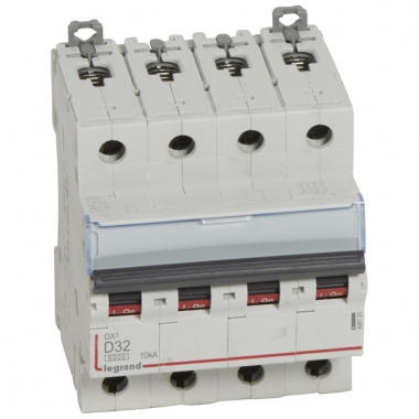Disjoncteur 32A 10kA courbe D t�trapolaire Legrand DX3 Vis / Vis