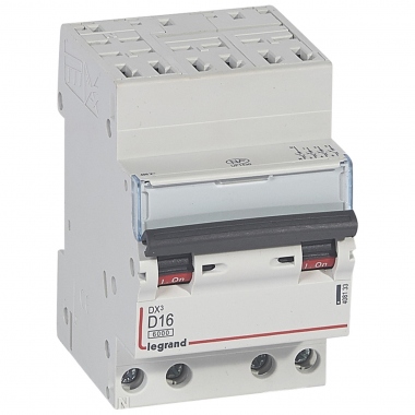 Disjoncteur 16A 10kA courbe D t�trapolaire Legrand DX3 Auto / Vis