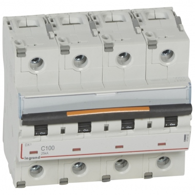 Disjoncteur - Legrand Dx3 - 4 P�les - 100 A - Courbe C - 25kA - Legrand 409802