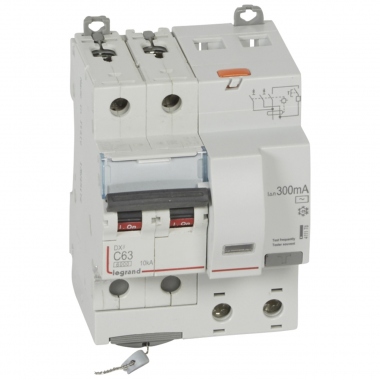 Disjoncteur diff�rentiel Legrand DX3 63A courbe C 300mA 2 Poles type AC - Vis / Vis - 6ka
