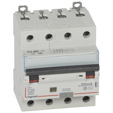 Disjoncteur diff�rentiel Legrand DX3 20A courbe C 300mA 4 Poles type AC - Vis / Vis