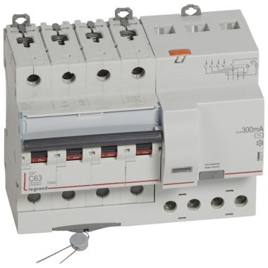 Disjoncteur diff�rentiel Legrand DX3 63A courbe C 300mA 4 Poles type AC - Vis / Vis