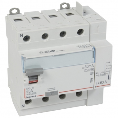 Interrupteur diff�rentiel Legrand DX3 63A 30mA 4 Poles type HPI - Vis / Auto