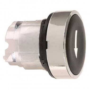 t�te bouton poussoir - affleurant - D=22 - noir - Schneider electric ZB4BA335