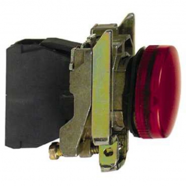 Voyant lumineux - Culot BA9s - Cabochon lisse - Rouge - Schneider XB4BV64
