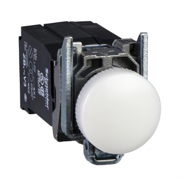 Voyant lumineux - Culot BA9s - Transformateur 6 Volts - Blanc - Schneider XB4BV41