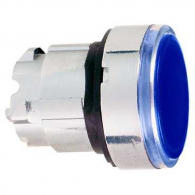 T�te Bouton Poussoir - Lumineux - Affleurant - Bleu - CL - Schneider ZB4BW36