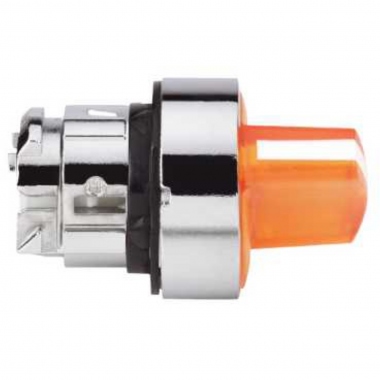 T�te - Bouton Tournant lumineux - 3 positions - Fixe - Orange - Schneider ZB4BK1353