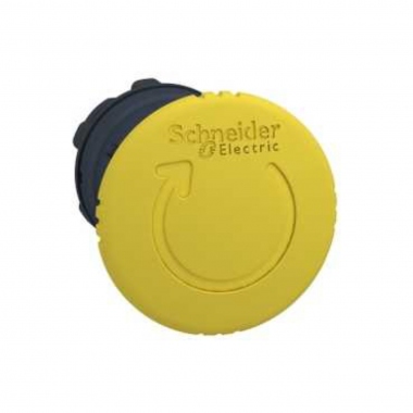 T�te coup de poing - Jaune - Tourner pour d�verrouiller  - Schneider electric ZB5AS55