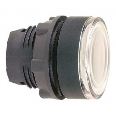 T�te Bouton Poussoir - Lumineux - Affleurant - Blanc - Schneider ZB5AW313
