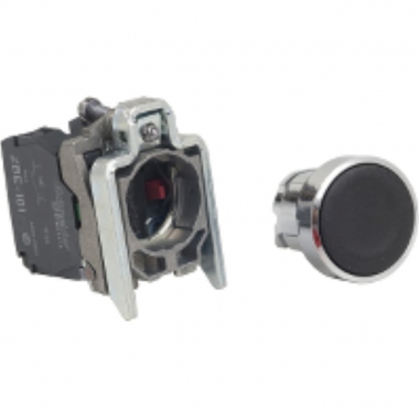 Bouton poussoir � impulsion - Diam�tre 22 mm - Noir - 1O+1F - Avec �trier - Schneider electric XB4BA25