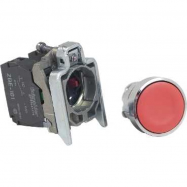 Bouton poussoir - 1ffleurant - 1F + 1O - Diam�tre 22 mm - Rouge - Schneider electric XB4BA45