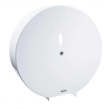 Distributeur de papier - WC g�ant - 300 x 110 mm - Acier epoxy blanc - Fermeture avec cl� 6 pans - Pellet 878500