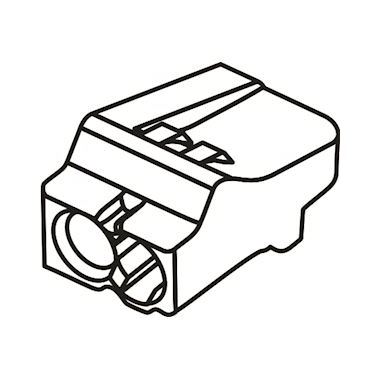 Borne de connexion - Automatique - 2 entr�es - 0.5 � 2.5 mm� - Rouge - Boite de 200 - Bizline 103402