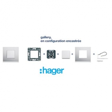 Enjoliveur - Chargeur USB - Titane - Hager Gallery WXD112T